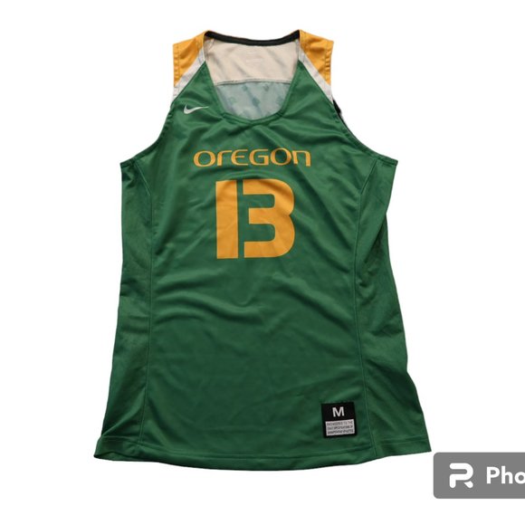 Nike Oregon Duck Green Yellow NCAA Basketball Jersey Womens Size Medium - Picture 1 of 6